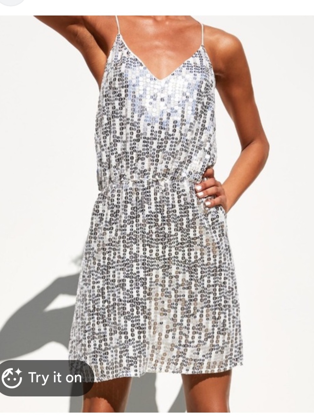 Zara Silver Sequin Mini Dress